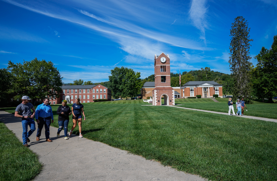 A clock tower on the campus of LMU.